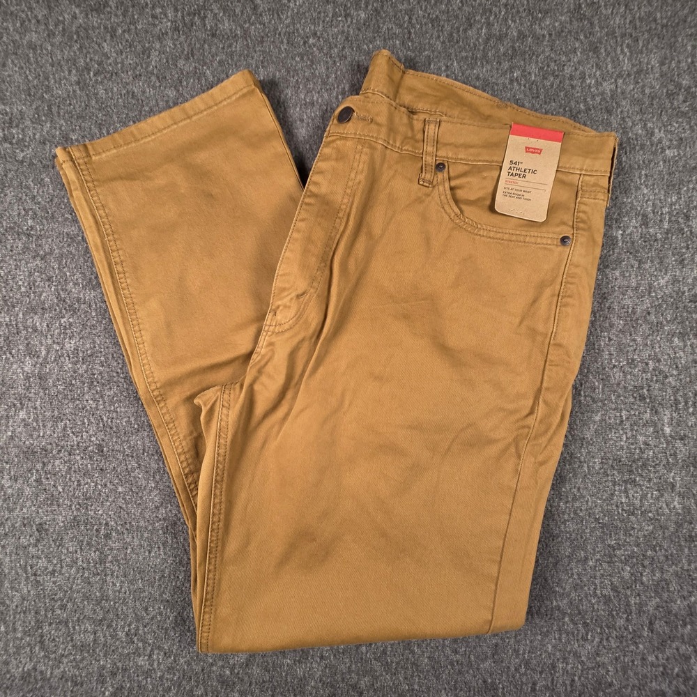 Levis 541 Jeans Mens 40x30 Tobacco Brown Chino Pants Trousers Athletic Tapered